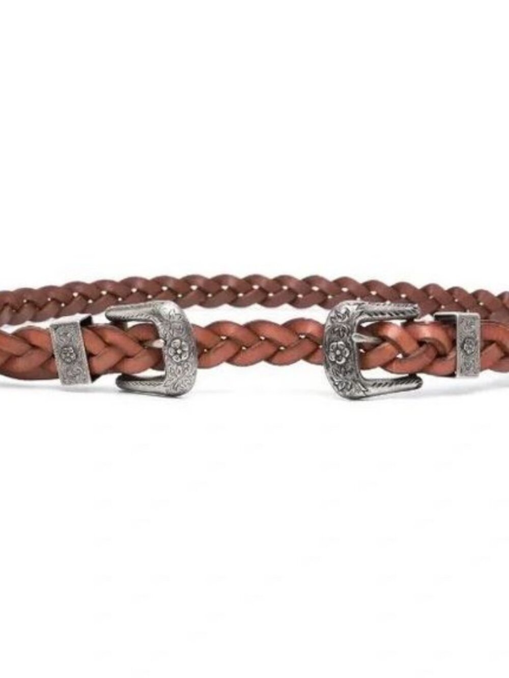 Lauren Ralph Lauren Double Buckle Braided Western Belt